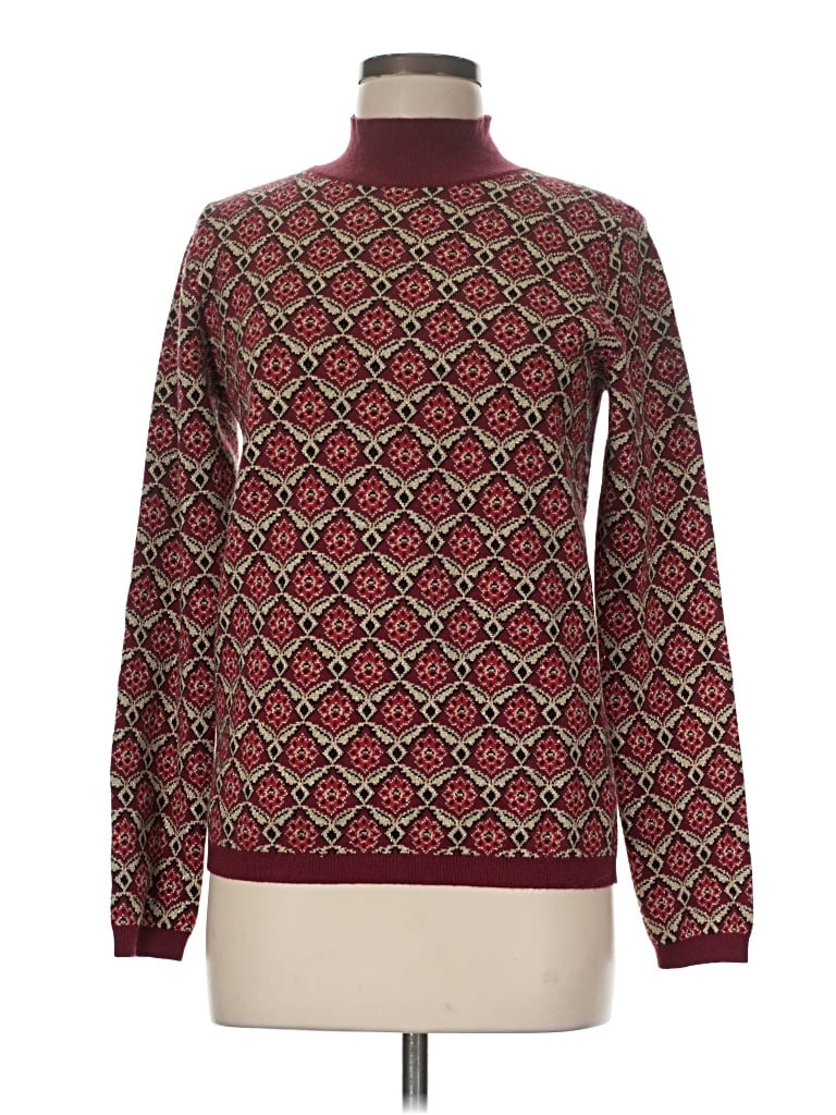Pre-owned Ann Taylor Turtleneck Sweater In Burgundy