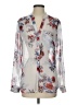 Kut from the Kloth Floral Silver Long Sleeve Blouse Size S - photo 1