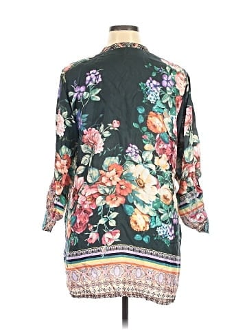 Johnny Was 3/4 Sleeve Silk Top (view 2)