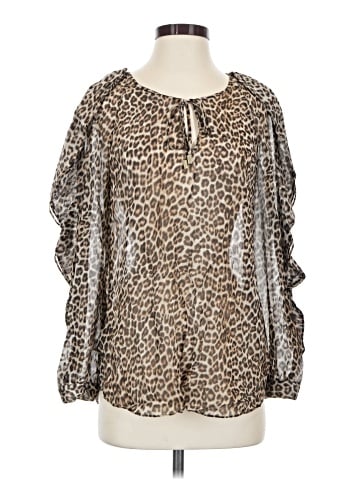 Black Label by Chico's 3/4 Sleeve Silk Top (view 1)