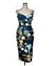 ASOS Print Teal Cocktail Dress Size 10 - photo 1