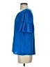 Ann Taylor 100% Polyester Blue Short Sleeve Blouse Size S - photo 5