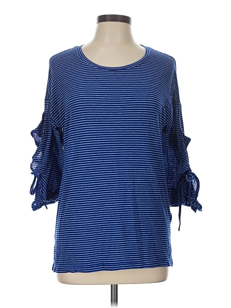 Pre-owned Tribal 3/4 Sleeve T-shirt In Blue