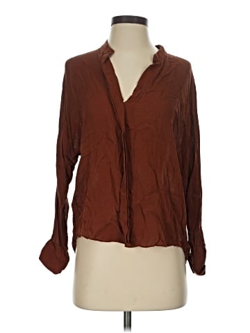 Vince. Long Sleeve Silk Top (view 1)