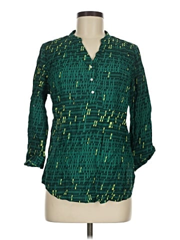 a.n.a. A New Approach 3/4 Sleeve Button-Down Shirt (view 1)