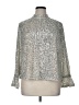 1.State Metallic Silver Long Sleeve Blouse Size 1X - photo 1