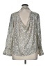 1.State Metallic Silver Long Sleeve Blouse Size 1X - photo 2