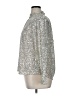 1.State Metallic Silver Long Sleeve Blouse Size 1X - photo 5