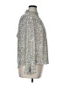 1.State Metallic Silver Long Sleeve Blouse Size 1X - photo 4