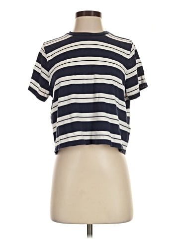 Madewell Softfade Cotton Boxy-Crop Tee in Stripe (view 1)
