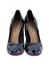 Via Spiga 100% Silk Paisley Blue Purple Heels Size 8 1/2 - photo 2