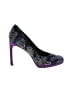 Via Spiga 100% Silk Paisley Blue Purple Heels Size 8 1/2 - photo 1