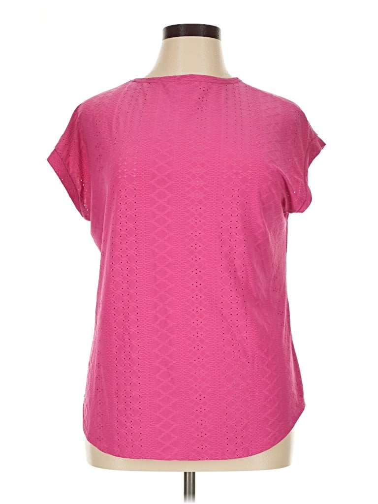 Pre-owned Xieerduo Short Sleeve Top Pink Scoop Neck Tops