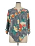 Ruby Rd. 100% Polyester Floral Teal 3/4 Sleeve Blouse Size XL Petite - photo 1