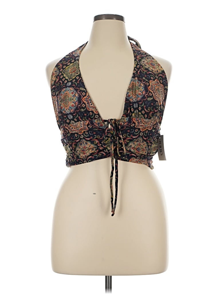 Cider Tank Top Brown Halter Neckline Tops