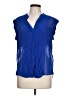 BCBGMAXAZRIA 100% Silk Blue Sleeveless Silk Top Size L - photo 1