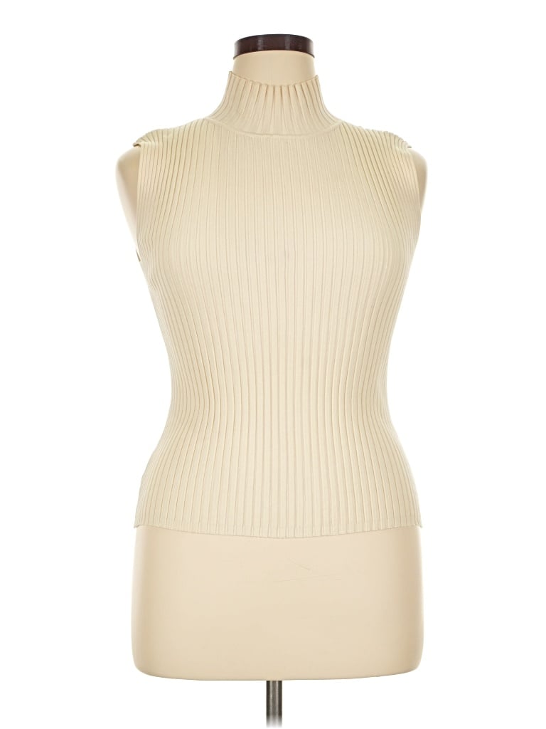 Pre-owned August Silk Sweater Vest In Ivory