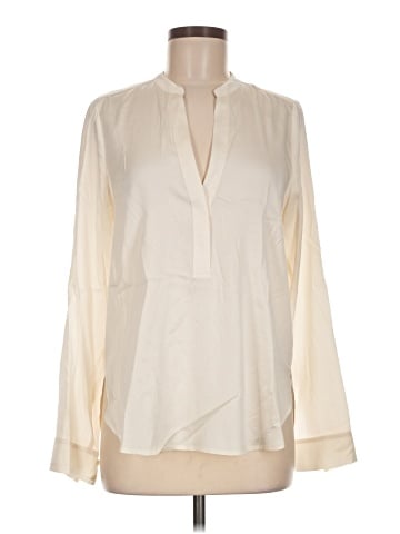 Vince. Long Sleeve Silk Top (view 1)