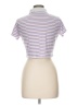 Unbranded Stripes Purple Short Sleeve Button-Down Shirt Size L - photo 2