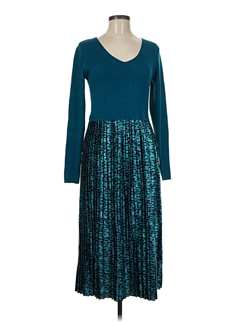Pre-owned Nina Leonard Casual Dress In Teal
