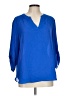 Chaus 100% Polyester Blue 3/4 Sleeve Blouse Size L - photo 1
