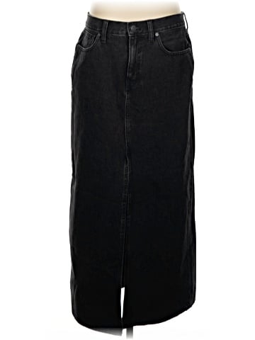 Madewell Denim Mid-Rise Maxi Skirt in Lunar Wash (view 1)