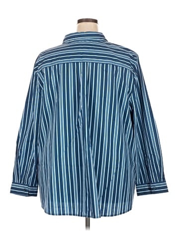 Roaman's 3/4 Sleeve Button-Down Shirt (view 2)