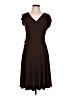 Soprano Solid Brown Casual Dress Size L - photo 1
