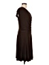 Soprano Solid Brown Casual Dress Size L - photo 4