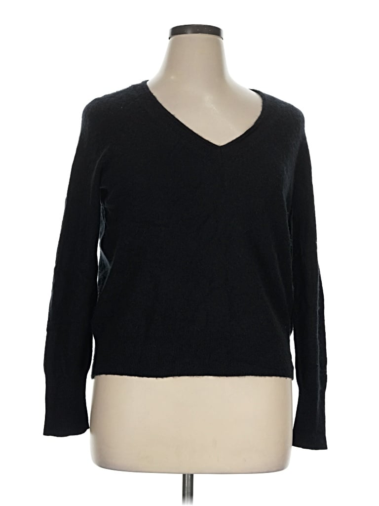 Pre-owned Halogen Cashmere Pullover Sweater In Black