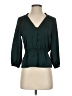 J.Crew 100% Polyester Green 3/4 Sleeve Blouse Size 2 - photo 1