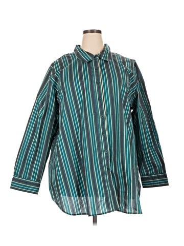 Roaman's Long Sleeve Button-Down Shirt (view 1)