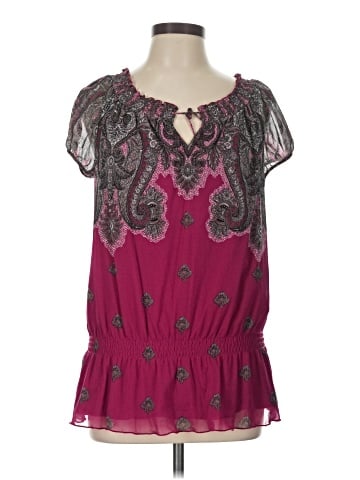 INC International Concepts Short Sleeve Blouse (view 1)