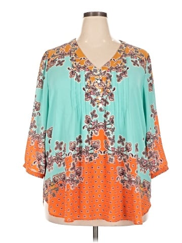 Rose + Olive 3/4 Sleeve Blouse (view 1)