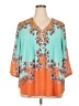 Rose + Olive Teal 3/4 Sleeve Blouse Size 2X - photo 1