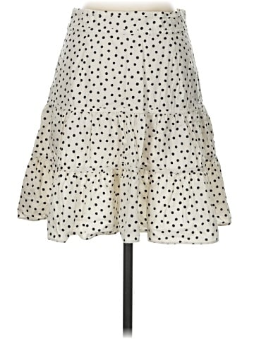 Madewell Tiered Mini Skirt in Inkbrush Dots (view 2)