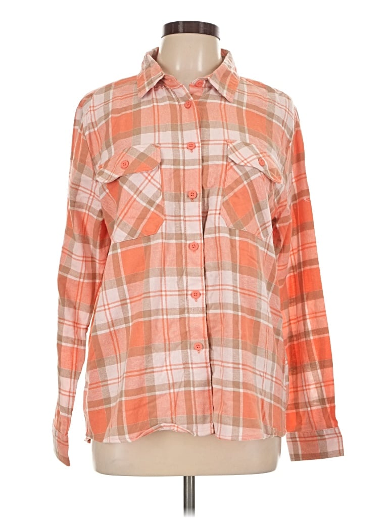 Assorted Brands Long Sleeve Button Down Shirt In Orange