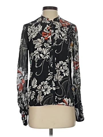 Rachel Roy Long Sleeve Silk Top (view 1)