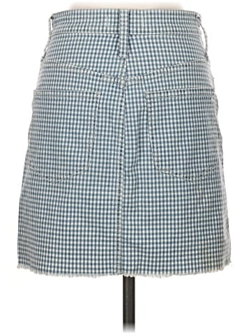 Madewell Stretch Straight Mini Skirt in Gingham: Raw-Hemmed Edition (view 2)