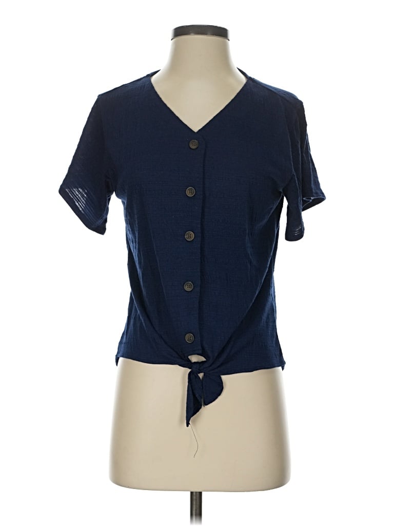 Pre-owned Weatherproof Short Sleeve Blouse In Blue