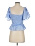 ASTR The Label 100% Polyester Blue Short Sleeve Blouse Size S - photo 2