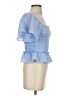 ASTR The Label 100% Polyester Blue Short Sleeve Blouse Size S - photo 4