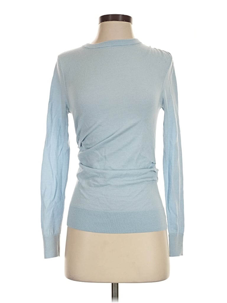 Pre-owned Lk Bennett Long Sleeve Top Blue Turtleneck Tops