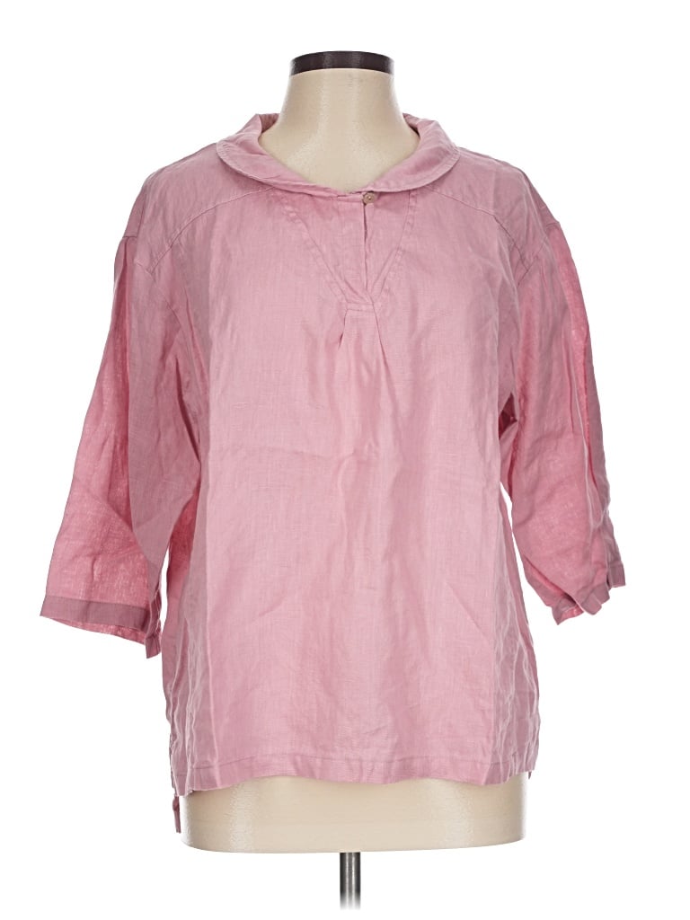 Pre-owned Lintico 3/4 Sleeve Blouse In Pink