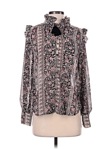 Aqua Long Sleeve Blouse (view 1)