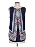 Rose + Olive 100% Polyester Blue Sleeveless Blouse Size S - photo 2
