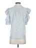 FRAME 100% Silk Blue Short Sleeve Silk Top Size S - photo 2