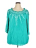 Terre Bleue Teal 3/4 Sleeve Blouse Size XXL - photo 1