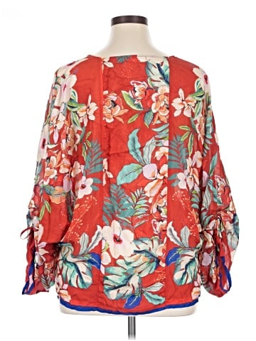 Johnny Was 3/4 Sleeve Silk Top (view 2)