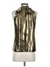Ramy Brook 100% Polyester Metallic Gold Sleeveless Blouse Size XXS - photo 2